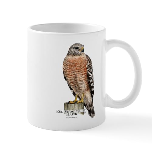 Taza Café Cerámica 11 oz Diseño Red Shouldered Hawk miniatura 1