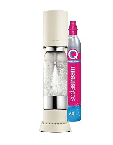 SodaStream ensō Machine à Eau Pétillante et Soda | Pack 1 Bouteille 1L Compatible Lave-Vaisselle | Finition Sable