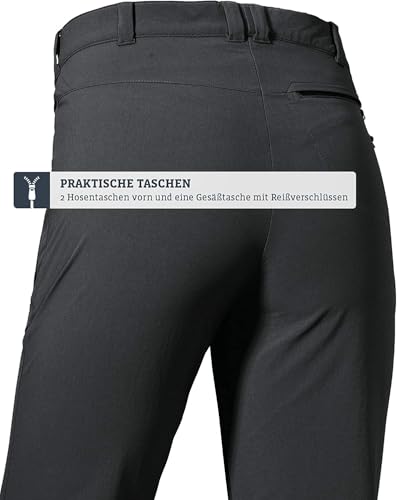 Schöffel Damen Pants Engadin1 Zip Off, elastische Damen Hose mit Zip-Off Funktion, kühlende und schnell trocknende Outdoor Hose für Frauen, asphalt, 40