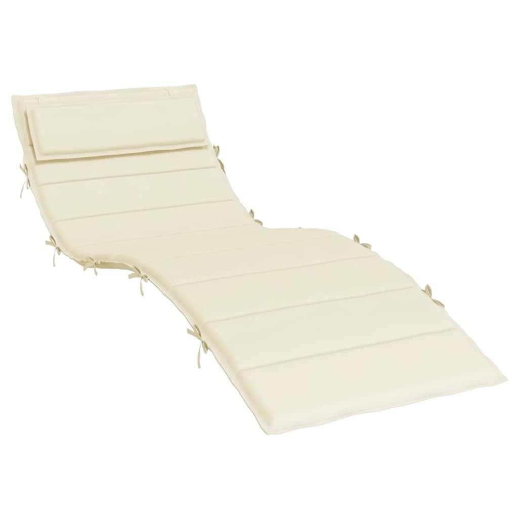 vidaXL Cojín de Tumbona de Tela Oxford Color Crema 180x60x3 cm, cojín de Exterior, cojín Asiento de jardín, cojín para Muebles de jardín