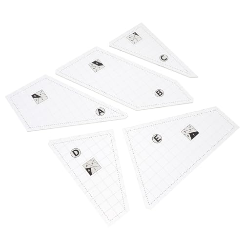 Cabilock 5 piezas Plantillas Acrílicas para Acolchado Regla Precisa para Patchwork Herramienta Ligera para Costura y Corte de Telas