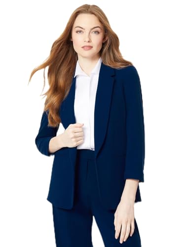 Jones New York Women's Notched Collar Jacket W/Rolled Sleeves
