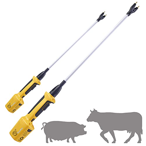 Rechargeable Livestock Prod for Cows Electric Cattle Prod for Cow Dog prod Animal prod with Flexible Shaft (Total 43 INCH)