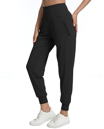 Rrosseyz Joggers for Women with Zipper Pockets Lightweight High Waisted Athletic Pants for Travel Lounge Workout3