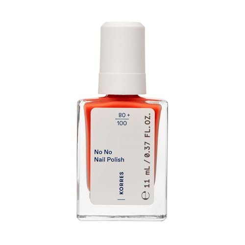 KORRES No No Nail Polish 43 Summer Peach: esmalte de uñas vegano 10-Free con efecto gel, alta cobertura y brillo brillante, resistente a las grietas, 11 ml