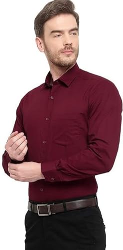 Image of Hamron Men's Cotton Full Sleeve Regular Fit Casual Solid Office Casual Fit Formal Shirt Multicolor Plain Shirt