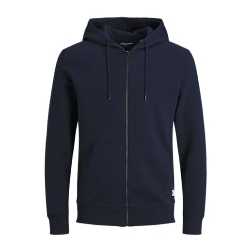 Jack & Jones Jjebasic Sweat Zip Hood Noos Sudadera con Capucha de Deporte, Azul (Navy Blazer), para Hombre