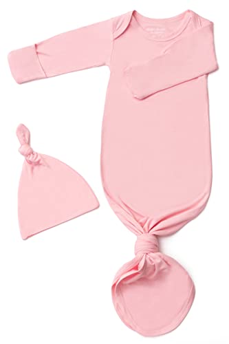 Image of Baby Noah Newborn Knotted Gown for Boy Girls, Newborn Coming Home From Hospital Outfit, Baby Tie Gown Nightgown