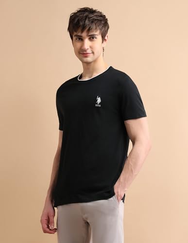 Image of U.S. POLO ASSN. Solid Cotton T-Shirts for Men - Breathable & Comfortable, Half Sleeves Mens Casual T Shirts