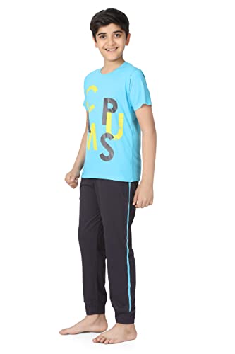Image of Kids Night Suit for Boys - Cotton Set of Pyjama & T-Shirt Sleepwear - Lightweight & Comfortable Night Wear for Kids