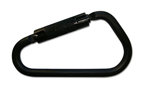 ProClimb USR-71N-C09AB NFPA Steel Ladder Hook Twist Lock Carabiner, Zink Plated Finish, Black