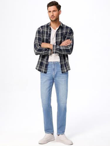 Image of JMIERR Men's Stretch Jeans Regular Fit Straight Leg Casual Denim Pants
