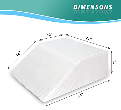 Leg Elevation Pillow With Cooling Gel Memory Foam Top, Post Surgery Leg Rest Pillow High Density Foam Bed Wedge Pillow For Leg & Back Support And Pregnancy - Relieves Knee, Hip And Lower Back Pain #TOP5