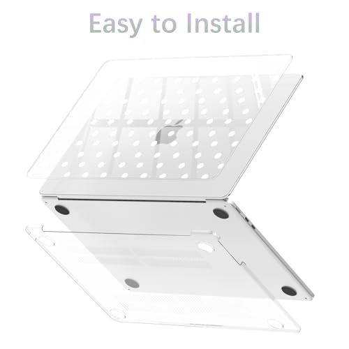 BlHMCASE Capa compatível com MacBook Air de 13 polegadas M1 A2337 A2179 A1932 2022 2021 2020 2019, linda capa rígida protetora de bolinhas brancas para MacBook Air de 13,3 polegadas