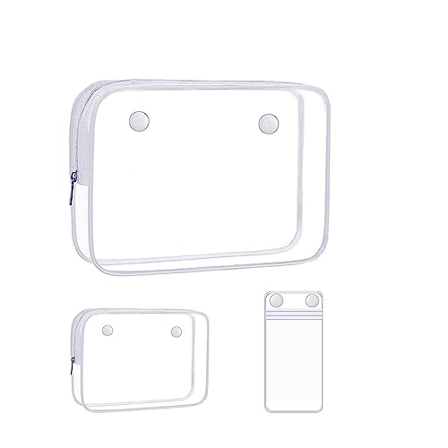 UeKeKicg Clear Toiletry Bags for Bogg Bag Accessories Insert Beach Ba Inner Pouch - (Set of 3) Clear Designer Zipper Insert Bag Compatible with Bogg Bags Travel Organizer Storage