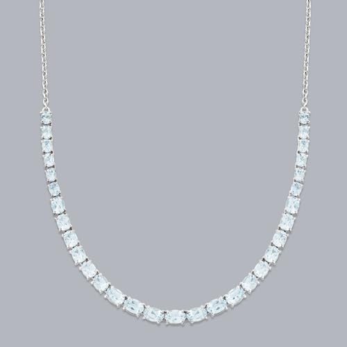 Ross-Simons 8.80 ct. t.w. Aquamarine Graduated Necklace in Sterling Silver2