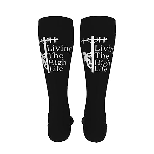 Living The High Life Knee High Socks For Women Long Tube Socks Athletic Compression Socks Unisex High Socks Girls4