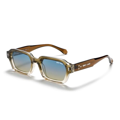 Image of grey jack TR90 Rectangle Polarized Sunglasses for Men Women,Stylish Full Rim Eyewear for UV Protection 21040