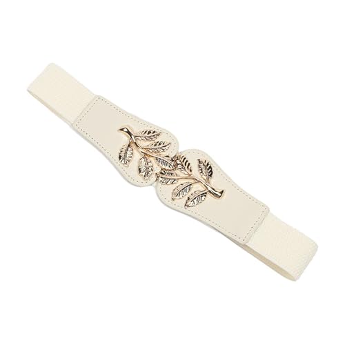 Women Wide Elastic Vintage Leaf Cinch Buckle Belt Waistband Elegant Stretchy Belt For Dresse Jumpsuit Dress2