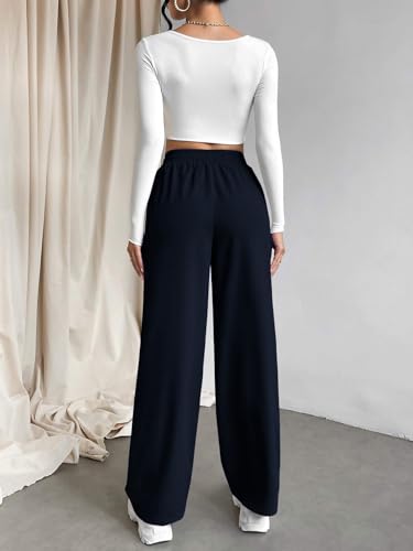 Image of Leriya Fashion High Waist Trousers for Women - Flared Korean Style Formal Pants | Elegant Workwear for Office, College & Events (Available in Plus Size