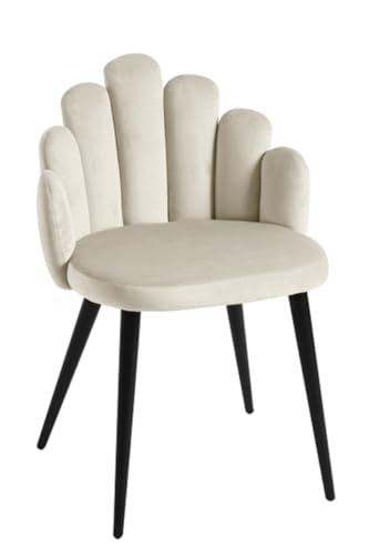Regalos Miguel - Sillas Comedor - Silla Hand Terciopelo Patas Negras - Beige