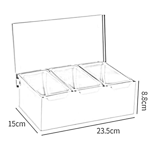 Juego de especias de acero inoxidable con recipientes y tapas, dispensador de condimentos para especias, salsas, mermeladas e ingredientes, 57 x 18,5 x 14,5 cm