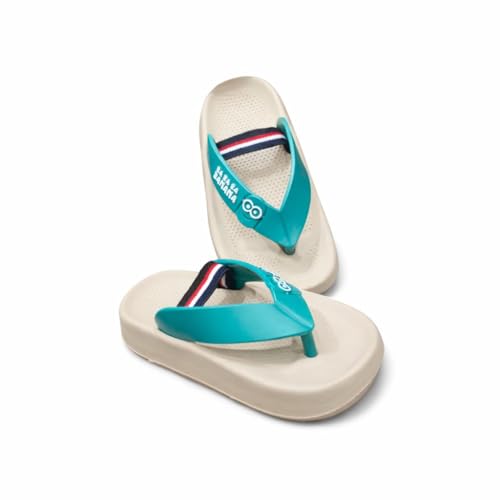 Stylish Kids Soft EVA Slippers for Boys & Girls | Lightweight Anti-Slip Flip Flops | Comfortable Waterproof for Kids (Beige, UK Footwear Size System, Toddler, Age Range, Medium, 9 Months, 12 Months)