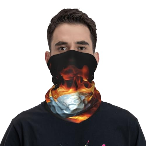 Neck Gaiter Face Mask UV Protector Scarf Breathable Windproof Face Cover Golf ball on fire Balaclava Summer Cooling Gator Cover Seamless Bandana Head Wrap for Men Women2