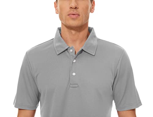 Image of MAGCOMSEN Men's Polo Shirts 3 Buttons Casual Work T Shirts Quick Dry Short Sleeve Golf Shirt Pique Jersey Outdoor Performance