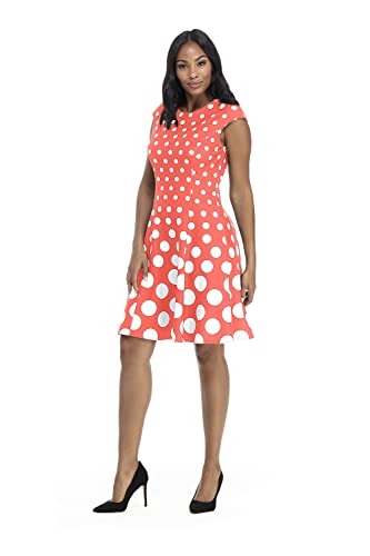 Image of London Times Womens Dresses Cap Sleeve Fit and Flare - Elegant Summer Cocktail Graduation Garden Party Wedding Guest Dress