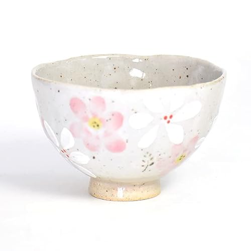 白呉須コスモス飯碗 ピンク 和食器 茶碗 業務用 約10.8cm ピンク系 ときわ 陶器屋プロ 28-372-128-ro