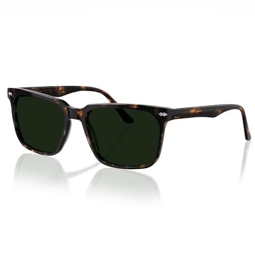 Contemporary Men’s Acetate Sunglasses – Sculptural Rounded-Square Frame with Wire‑Core Temples & Polarized UV400