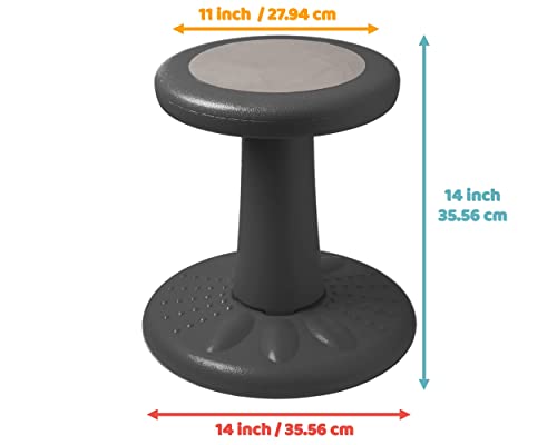 Image of Studico ActiveChairs Kids Wobble Stool, Flexible Classroom Seating Improves Focus, Posture & Helps ADHD /ADD. Get The Wiggles Out Active Fidget Chairs, Preschool | Elementary 14 inch Chair, Ages 3-7, Gray