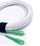 Elfcam Cavo Fibra Ottica SC/APC per SC/APC Simplex Monomodale 9/125μm LSZH, Bianco/Verde, 1M