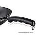 MNSSRN Cast Iron Wok with Lid, Household Pan Steak Omelette Pan Black Silicone Hot Handle Suitable for All Stoves, Stir Fry Wok
