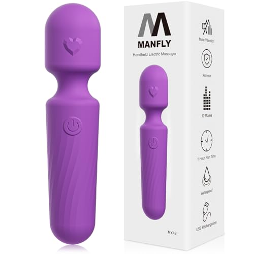 Image of MANFLY Handheld Electric Massager, Portable Travel Massage Tool Mini Body Massager (Violet)