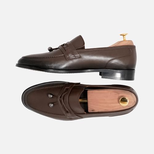 Men's Brown Leather Loafers – Handmade Italian Leather Slip-On Dress Shoes – Comfortable & Stylish for Office, Casual or Formal Events3