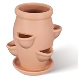 Idéal pour les plantes grasses : spécialement conçu pour les plantes grasses, ce pot assure des conditions de croissance tout en ajoutant une touche décorative. pots en terre cuite pour plantes de jardin, jardinière à fraises pour plantes grasses