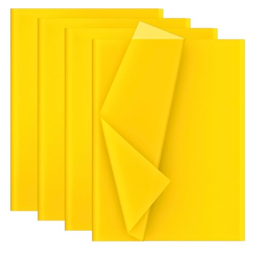 Creavvee® 30 feuilles de papier de soie pour découpage, 50x70cm, jaune