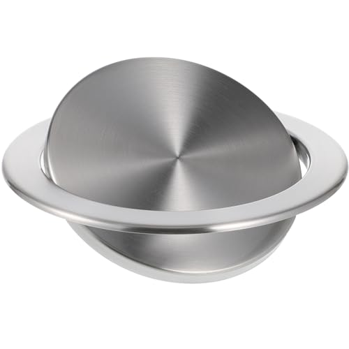 Image of Zerodeko Stainless Steel Trash can Lid 10.55 in Recessed Swing Lid Flush Trash can Cover Replacement for Kitchen Countertop Bathroom Sink Built-in Flap Garbage can Accessory