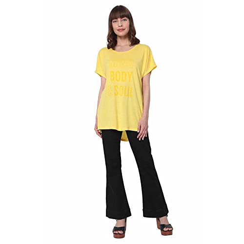 Image of Vero Moda Women's Polyester Blend Regular Fit T-Shirt