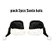 QIAONIUNIU Black Santa Hat - Adults Deluxe Black And White Xmas Christmas Hat Pack 2 pcs