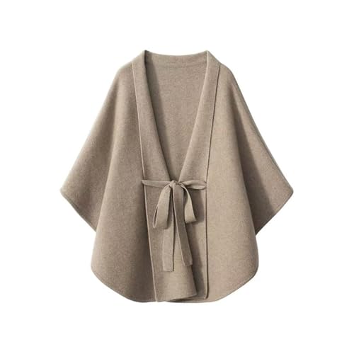 Cardigan tricoté col en V et manteau cape cachemire ample