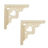 Mcredy 2 PCS Wood Shelf Bracket,6 Inch Triangle Wall Mount L Bracket Shelf Support,Heart Wooden Floating Shelf Supports Include Mounting Screw