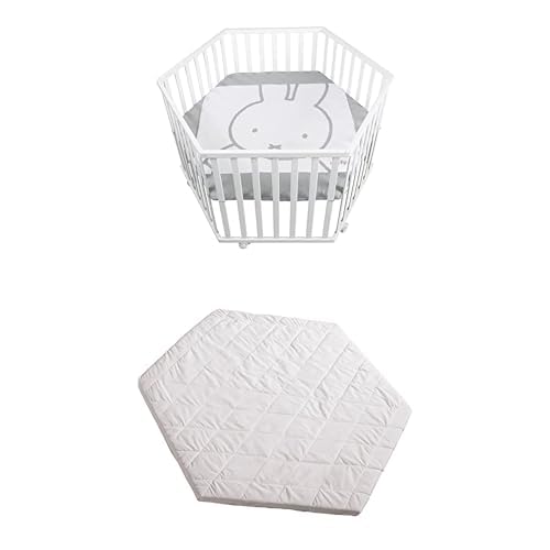 Bundle aus roba Laufgitter 6-eckig inkl. Einlage miffy auf Rollen - Holz...