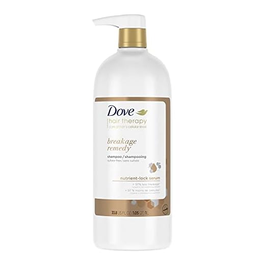 Dove Hair Therapy Shampoo for Damaged, Breakage Remedy with Nutrient-Lock Serum, 33.8 Fl Oz