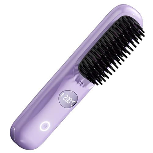 Brosse à lisser les cheveux portable avec chargement USB sans fil pour lissage nomade