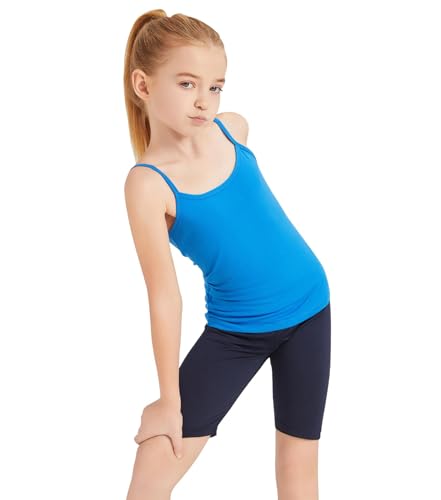 Image of Dreammonkey Girl's Full Sleeveless Camisole Tank Tops Kids Comfort Breathable Dance Tank Tops(Ages 2T-14Years)