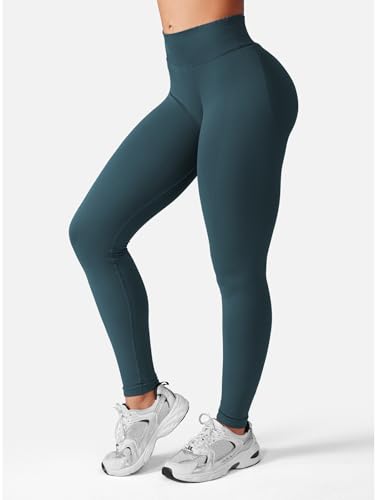 YEOREO Eileen Hidden Scrunch Butt Workout Leggings for Women Seamless Mid Low Waist 25" Impact Yoga Pants Tummy Control - Image 3