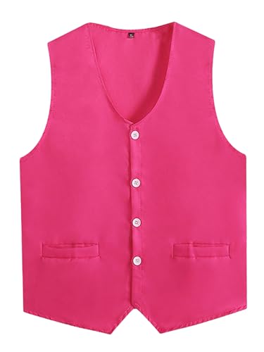 Kid Girls Boys Vest Solid Color Volunteer Activity Waistcoat Irregular Hem Volunteers Activities Uniform